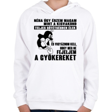 PRINTFASHION Úgy érzem magam mint a kisvakond - Gyerek kapucnis pulóver - Fehér