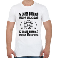 PRINTFASHION Ügyes burkoló - Férfi póló - Fehér férfi póló