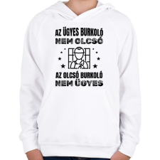 PRINTFASHION Ügyes burkoló - Gyerek kapucnis pulóver - Fehér gyerek pulóver, kardigán