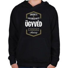 PRINTFASHION Ügyvéd prémium minőség - Gyerek kapucnis pulóver - Fekete