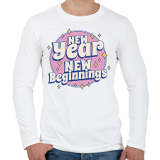 PRINTFASHION Új év, új kezdet - Férfi hosszú ujjú póló - Fehér férfi póló
