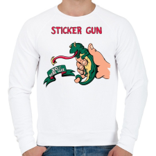 PRINTFASHION Új ragasztópiszotly  - Férfi pulóver - Fehér férfi pulóver, kardigán