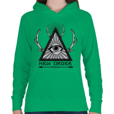 PRINTFASHION Új rend  - Női kapucnis pulóver - Zöld