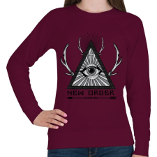 PRINTFASHION Új rend  - Női pulóver - Bordó női pulóver, kardigán