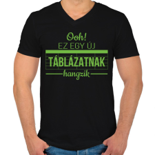 PRINTFASHION Új táblázatnak hangzik - Férfi V-nyakú póló - Fekete férfi póló