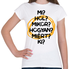 PRINTFASHION Újságíró kérdések - Női póló - Fehér