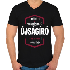 PRINTFASHION Újságíró prémium minőség - Férfi V-nyakú póló - Fekete férfi póló