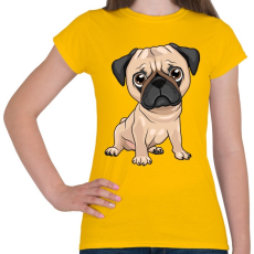 PRINTFASHION Ülő mopsz - Női póló - Sárga