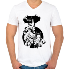 PRINTFASHION Umbrella Academy - Férfi V-nyakú póló - Fehér férfi póló
