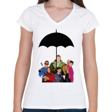 PRINTFASHION Umbrella Academy - Női V-nyakú póló - Fehér női póló
