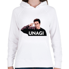 PRINTFASHION Unagi - Női kapucnis pulóver - Fehér női pulóver, kardigán