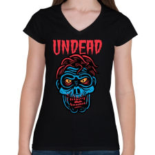 PRINTFASHION Undead - Női V-nyakú póló - Fekete női póló