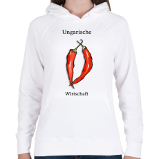 PRINTFASHION Ungarische Wirtschaft - Női kapucnis pulóver - Fehér