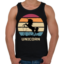 PRINTFASHION Unicorn - Férfi atléta - Fekete atléta, trikó