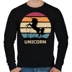 PRINTFASHION Unicorn - Férfi pulóver - Fekete