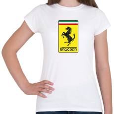 PRINTFASHION Unicorn - Ferrari - Női póló - Fehér