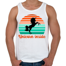 PRINTFASHION Unicorn inside - Férfi atléta - Fehér atléta, trikó