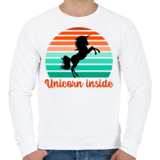 PRINTFASHION Unicorn inside - Férfi pulóver - Fehér