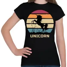 PRINTFASHION Unicorn - Női póló - Fekete női póló