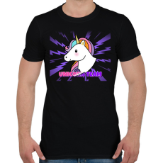 PRINTFASHION UNICORN TEAM - Férfi póló - Fekete