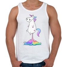 PRINTFASHION Unicornis fart  RAINBOW - Férfi atléta - Fehér atléta, trikó