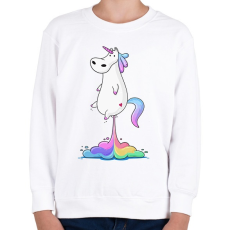 PRINTFASHION Unicornis fart  RAINBOW - Gyerek pulóver - Fehér