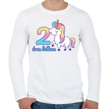 PRINTFASHION Unikornis: 2 éves lettem - Férfi hosszú ujjú póló - Fehér férfi póló