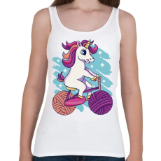 PRINTFASHION Unikornis biciklin - Női atléta - Fehér