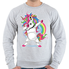 PRINTFASHION Unikornis dab táncos - Férfi pulóver - Sport szürke