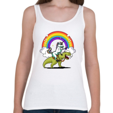 PRINTFASHION Unikornis - Dínó - Női atléta - Fehér