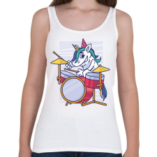 PRINTFASHION Unikornis dobos - Női atléta - Fehér női trikó