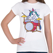 PRINTFASHION Unikornis dobos - Női póló - Fehér női póló