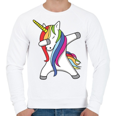 PRINTFASHION Unikornis dub- táncol - Férfi pulóver - Fehér