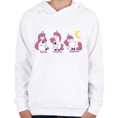 PRINTFASHION Unikornis élet - Gyerek kapucnis pulóver - Fehér