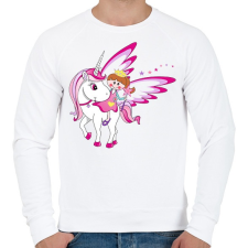 PRINTFASHION Unikornis és királylány - Férfi pulóver - Fehér férfi pulóver, kardigán