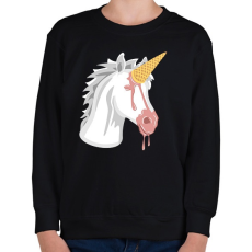 PRINTFASHION Unikornis fagyi - Gyerek pulóver - Fekete