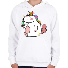 PRINTFASHION Unikornis fagyival - Gyerek kapucnis pulóver - Fehér gyerek pulóver, kardigán