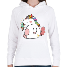 PRINTFASHION Unikornis fagyival - Női kapucnis pulóver - Fehér női pulóver, kardigán