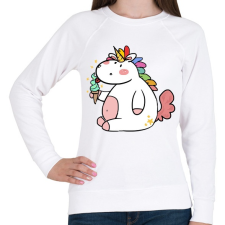 PRINTFASHION Unikornis fagyival - Női pulóver - Fehér női pulóver, kardigán