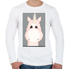PRINTFASHION Unikornis - Férfi hosszú ujjú póló - Fehér férfi póló