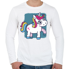 PRINTFASHION Unikornis - Férfi hosszú ujjú póló - Fehér férfi póló