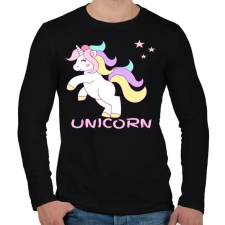 PRINTFASHION unikornis - Férfi hosszú ujjú póló - Fekete férfi póló