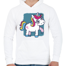 PRINTFASHION Unikornis - Férfi kapucnis pulóver - Fehér
