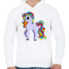 PRINTFASHION unikornis - Férfi kapucnis pulóver - Fehér