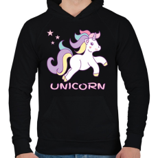 PRINTFASHION unikornis - Férfi kapucnis pulóver - Fekete
