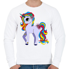 PRINTFASHION unikornis - Férfi pulóver - Fehér