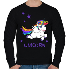 PRINTFASHION unikornis - Férfi pulóver - Fekete női pulóver, kardigán