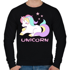 PRINTFASHION unikornis - Férfi pulóver - Fekete