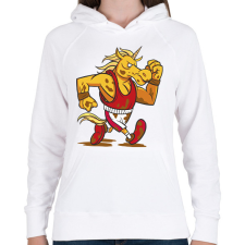 PRINTFASHION Unikornis futó - Női kapucnis pulóver - Fehér női pulóver, kardigán