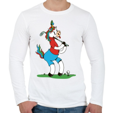 PRINTFASHION Unikornis golf - Férfi hosszú ujjú póló - Fehér férfi póló